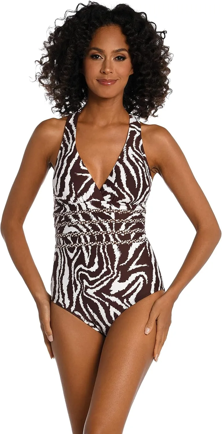 La Blanca Women's Multi Strap Cross Back One Piece Swimsuit