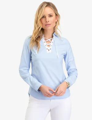 LACE UP OXFORD SHIRT
