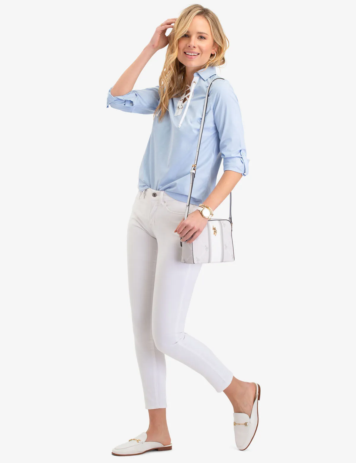 LACE UP OXFORD SHIRT