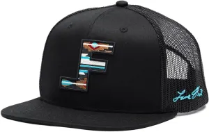 Lane Frost Aztec 3D Logo Flat Bill Adjustable Snap Back Baseball Cap, Black