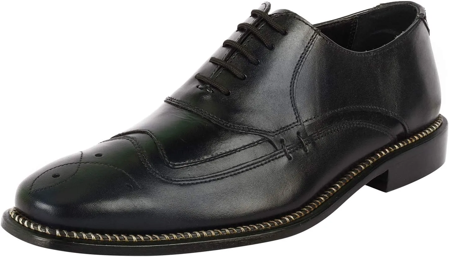 LIBERTYZENO Mens Tread Design Genuine Leather Lace Up Oxford Dress Shoes