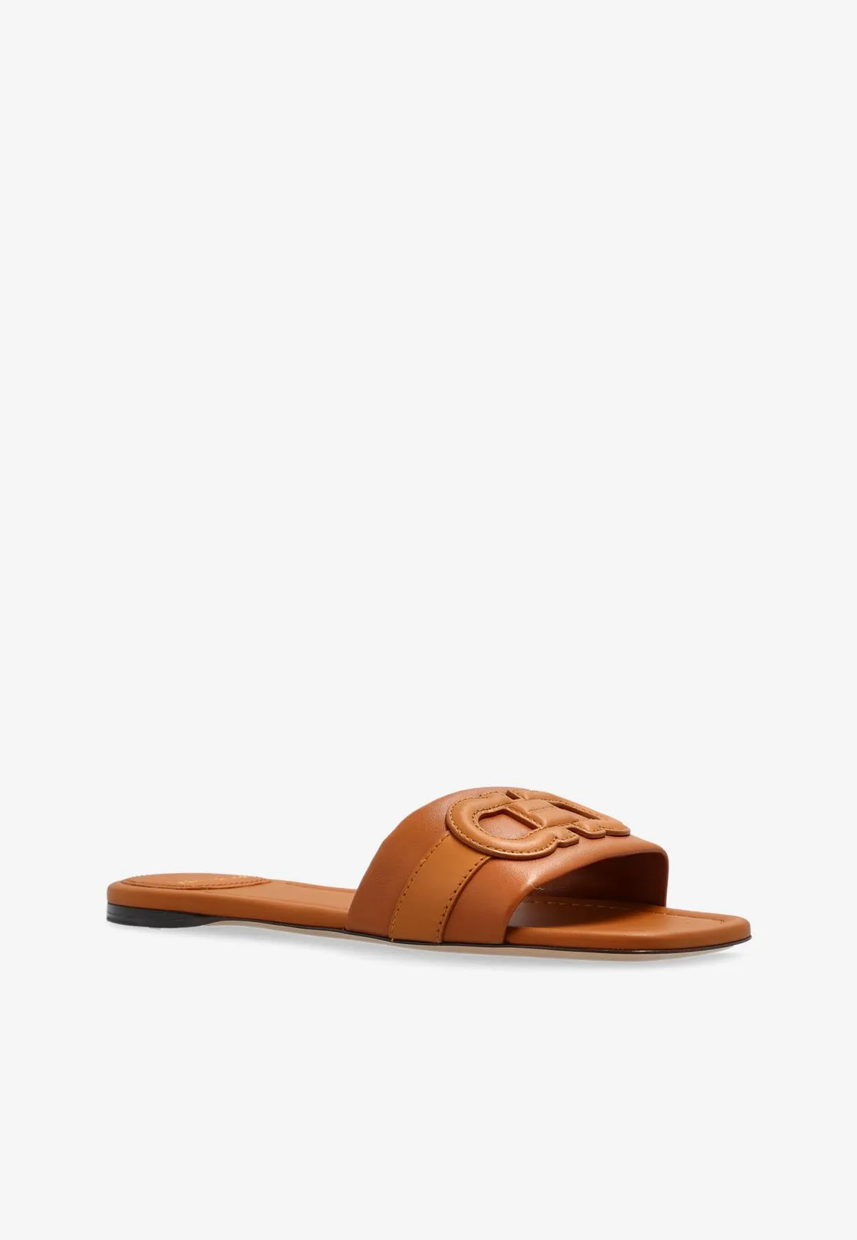 Liss Gancini Leather Flat Slides