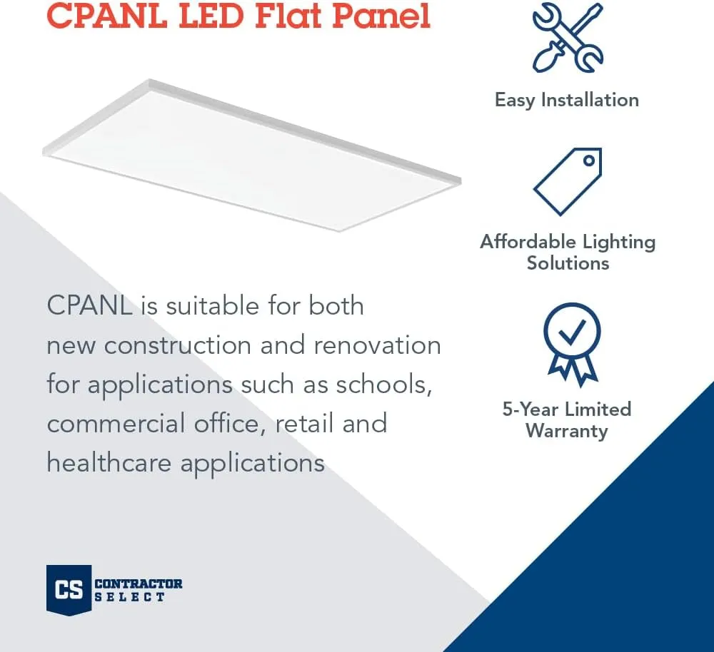 Lithonia Lighting 2X4 40LM SWW7 120 TD DCMK 2 Ft. x 4 Ft. LL CPANL LED Flat Panel with 4000 Lumens & Legrand Pass & Seymour 272CC18 660W 250V Medium Base E26 Lampholder, 2 Terminals, Porcelain, White