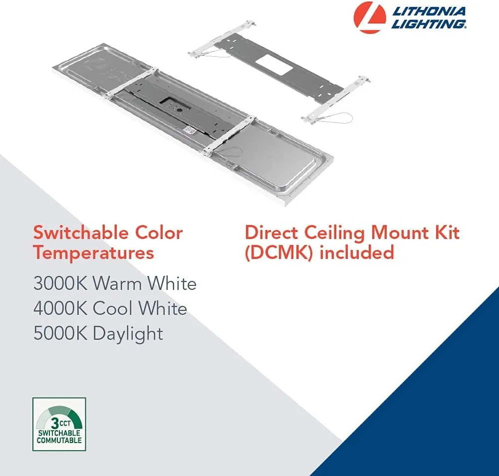 Lithonia Lighting 2X4 40LM SWW7 120 TD DCMK 2 Ft. x 4 Ft. LL CPANL LED Flat Panel with 4000 Lumens & Legrand Pass & Seymour 272CC18 660W 250V Medium Base E26 Lampholder, 2 Terminals, Porcelain, White