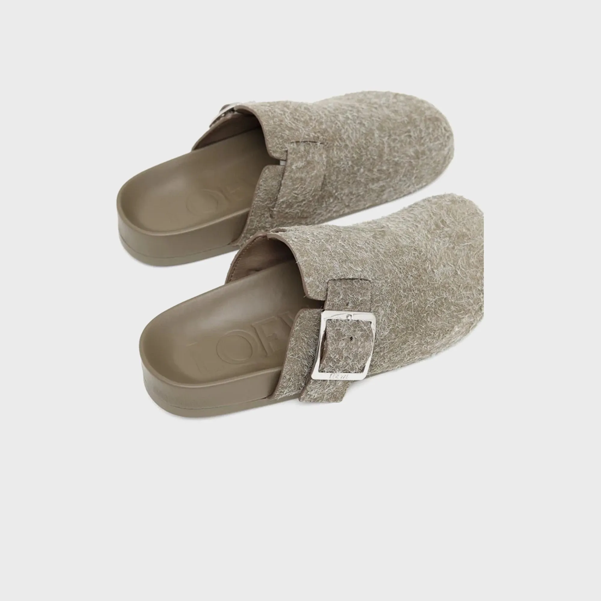 Loewe Ease Buckle Mule - Khaki Green