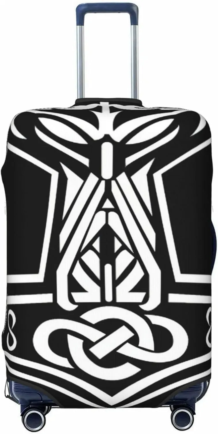 Luggage Cover For Travel Vikings Norse Mythology Thor'S Hammer Rune–dustproof Business Trips 20-28 Inch.