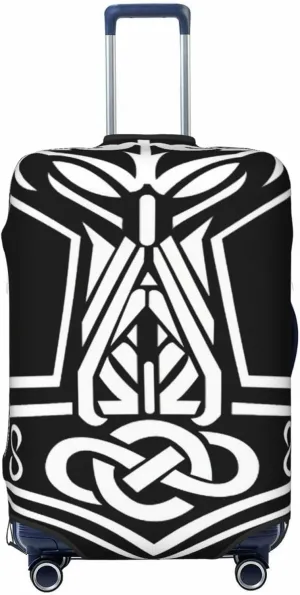 Luggage Cover For Travel Vikings Norse Mythology Thor'S Hammer Rune–dustproof Business Trips 20-28 Inch.