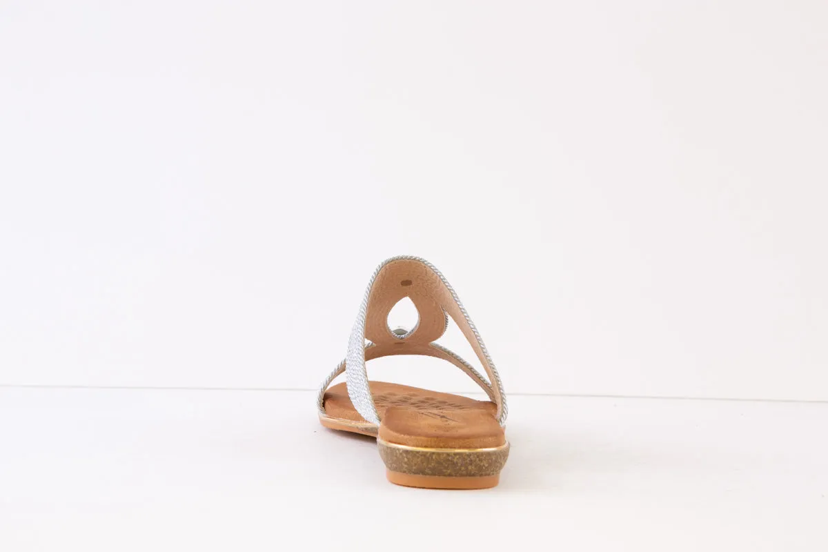 LUNAR - JLH395 CALOW-FLAT FASHION MULE - SILVER