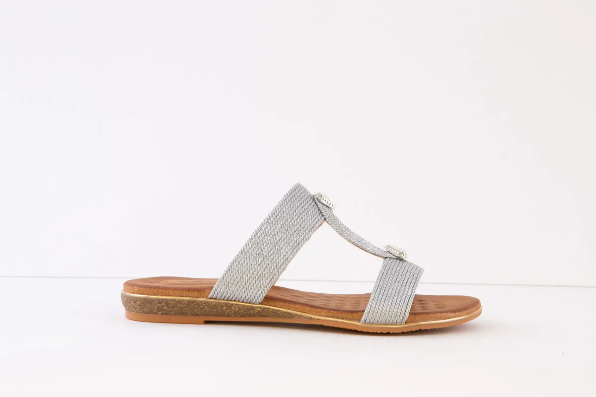 LUNAR - JLH395 CALOW-FLAT FASHION MULE - SILVER