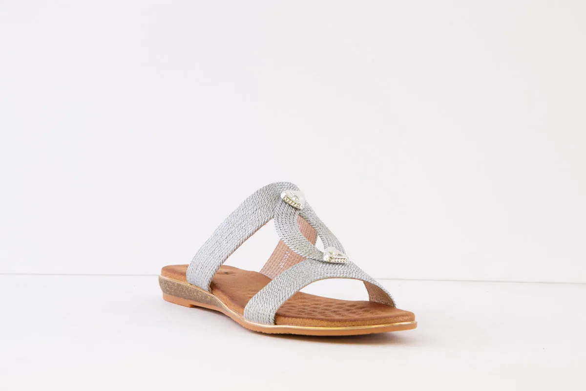 LUNAR - JLH395 CALOW-FLAT FASHION MULE - SILVER