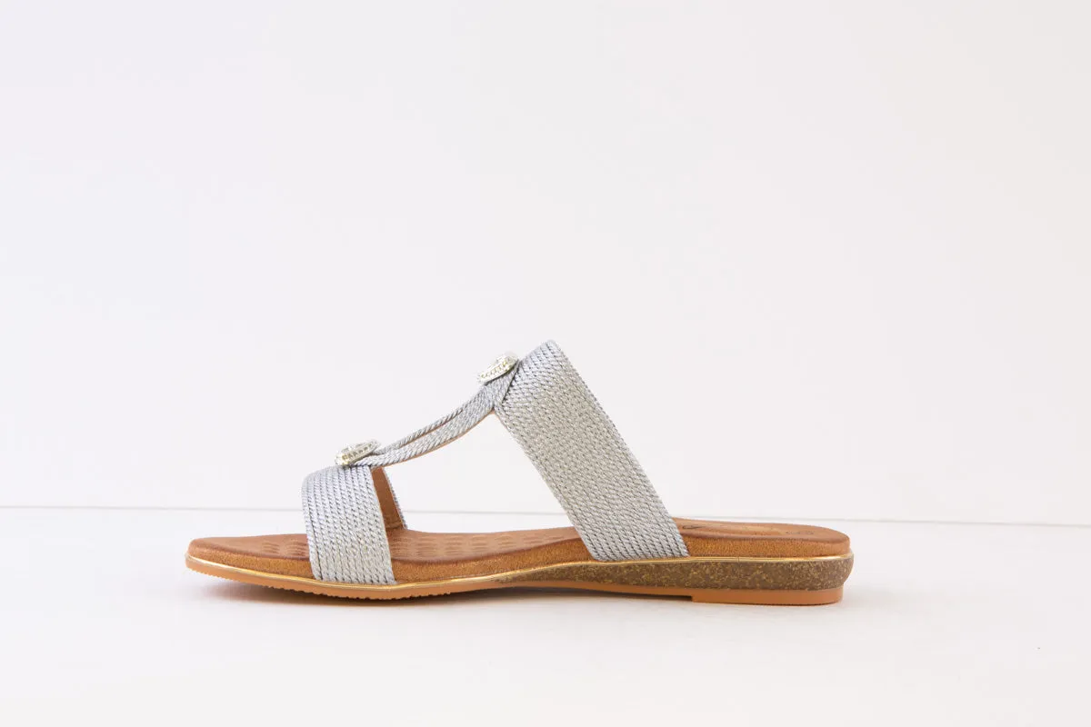 LUNAR - JLH395 CALOW-FLAT FASHION MULE - SILVER