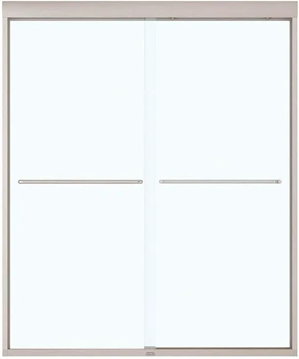 MAAX 134565-900-305-000 Kameleon Sliding Semi-Frameless Shower Door, 3.125-in L x 38.0625-in W x 71-in H, Brushed Nickel