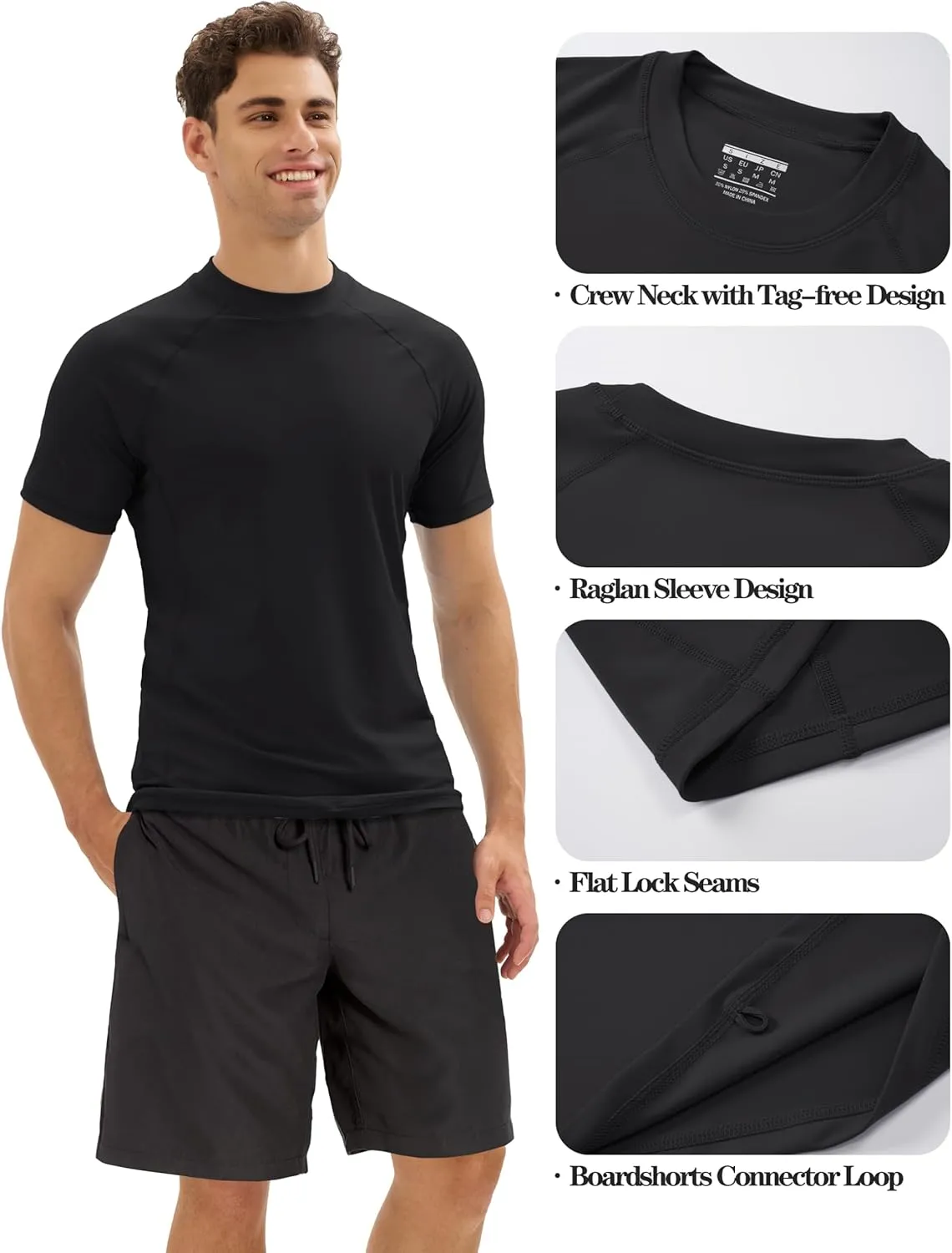 MAGCOMSEN Men's Rash Guard Swim Shirts UPF 50  Sun Protection Quick Dry Fishing Water Shirts