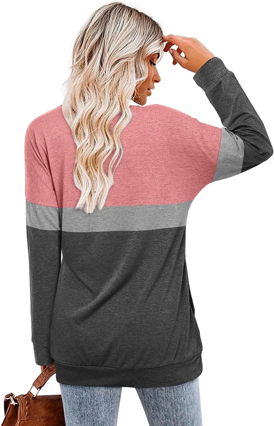 Magritta Womens Tunic Tops Casual Long Sleeve Round Neck Stretchy Loose Fit Sweatshirt Pullover Shirts with Pockets