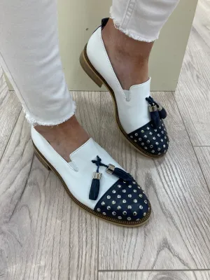 MARCO MOREO - B1180 CO3 LOAFER - NAVY/WHITE