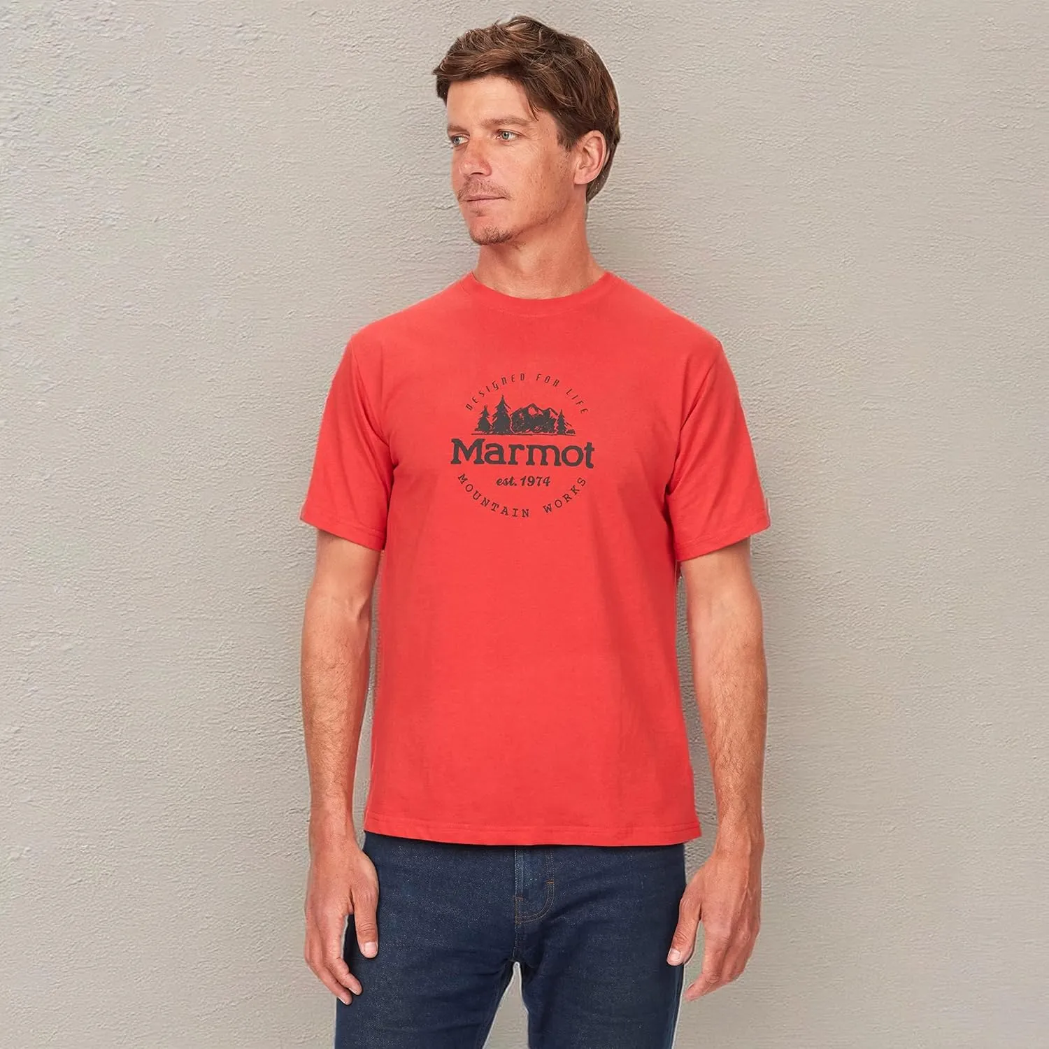 MARMOT Men's Logo T-Shirts - Printed Graphic on Cotton Tee