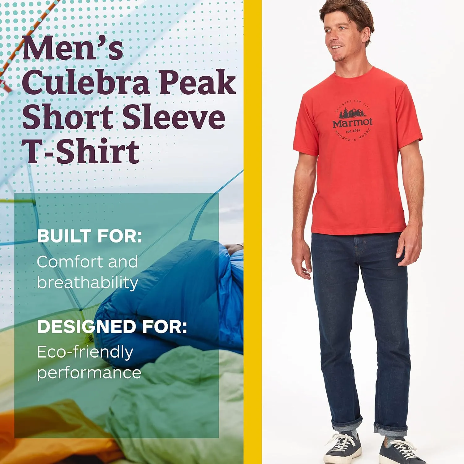 MARMOT Men's Logo T-Shirts - Printed Graphic on Cotton Tee