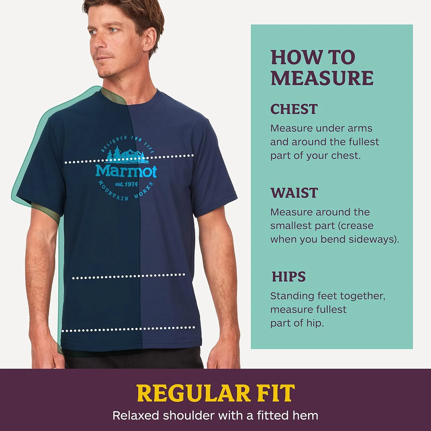 MARMOT Men's Logo T-Shirts - Printed Graphic on Cotton Tee