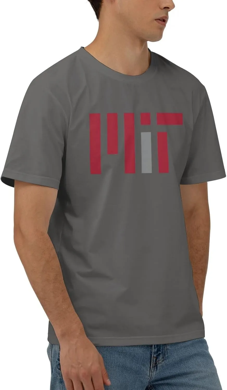 Massachusetts Institute of Technology Logo T-Shirt Men's Classic Basic Homecoming Basic Spring Short Sleeve Tops-