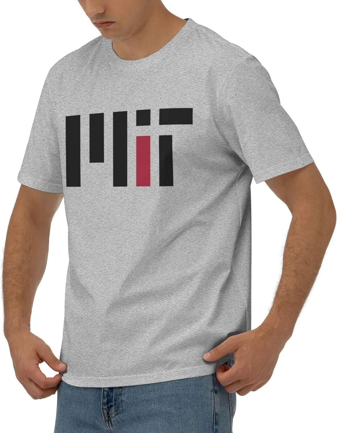 Massachusetts Institute of Technology Logo T-Shirt Men's Classic Basic Homecoming Basic Spring Short Sleeve Tops-