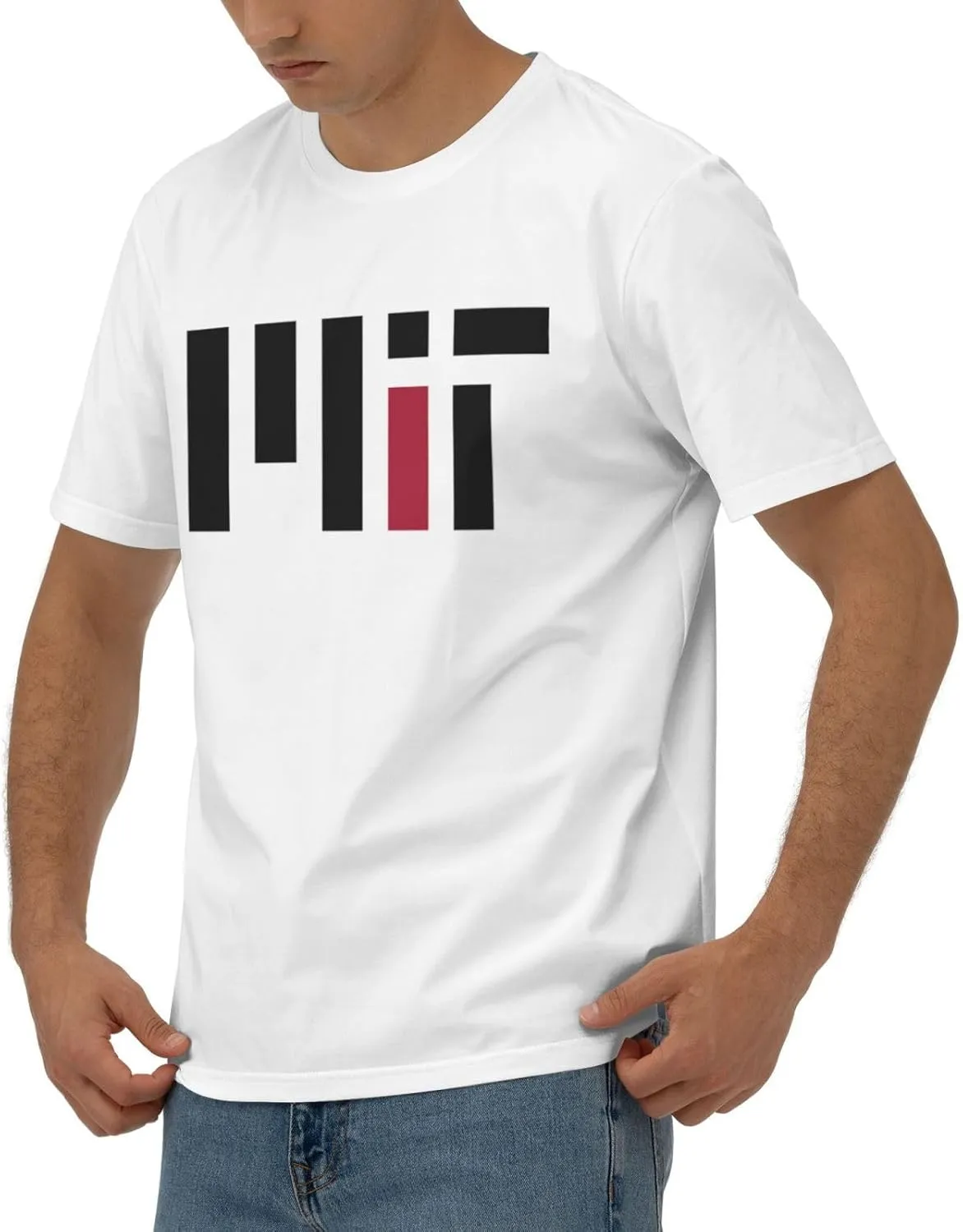 Massachusetts Institute of Technology Logo T-Shirt Men's Classic Basic Homecoming Basic Spring Short Sleeve Tops-