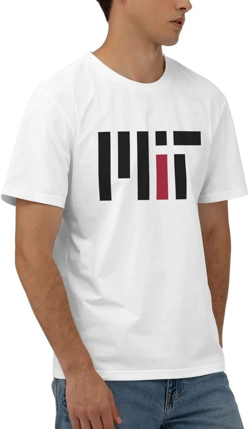 Massachusetts Institute of Technology Logo T-Shirt Men's Classic Basic Homecoming Basic Spring Short Sleeve Tops-