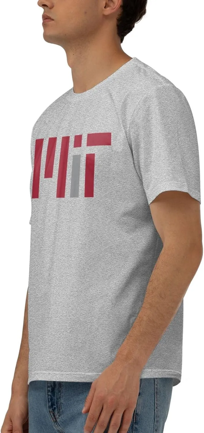 Massachusetts Institute of Technology Logo T-Shirt Men's Classic Basic Homecoming Basic Spring Short Sleeve Tops-