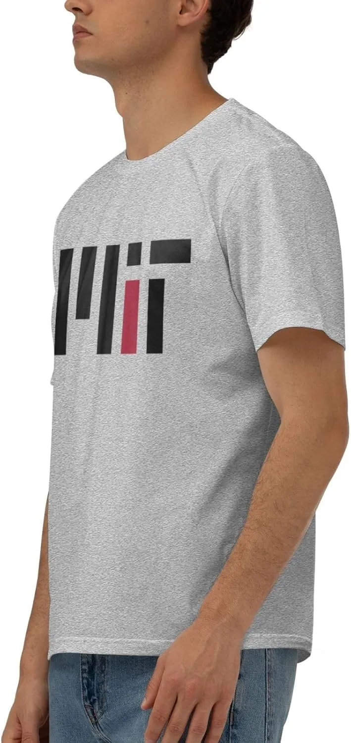 Massachusetts Institute of Technology Logo T-Shirt Men's Classic Basic Homecoming Basic Spring Short Sleeve Tops-