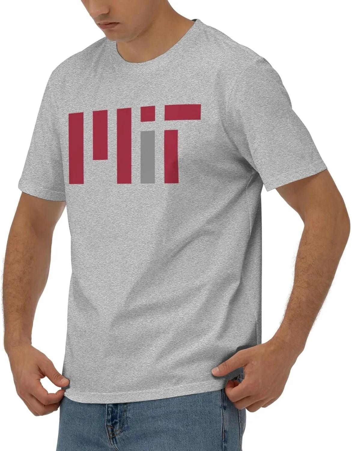 Massachusetts Institute of Technology Logo T-Shirt Men's Classic Basic Homecoming Basic Spring Short Sleeve Tops-