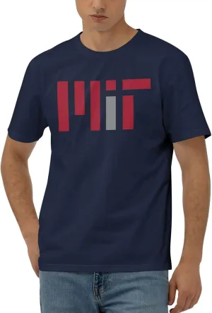 Massachusetts Institute of Technology Logo T-Shirt Men's Classic Basic Homecoming Basic Spring Short Sleeve Tops-