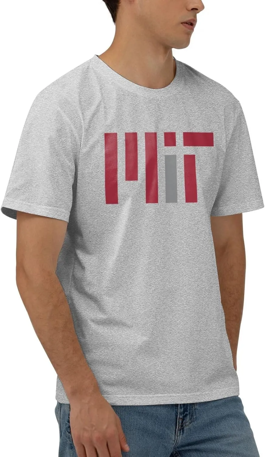 Massachusetts Institute of Technology Logo T-Shirt Men's Classic Basic Homecoming Basic Spring Short Sleeve Tops-