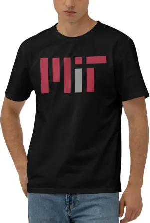 Massachusetts Institute of Technology Logo T-Shirt Men's Classic Basic Homecoming Basic Spring Short Sleeve Tops-