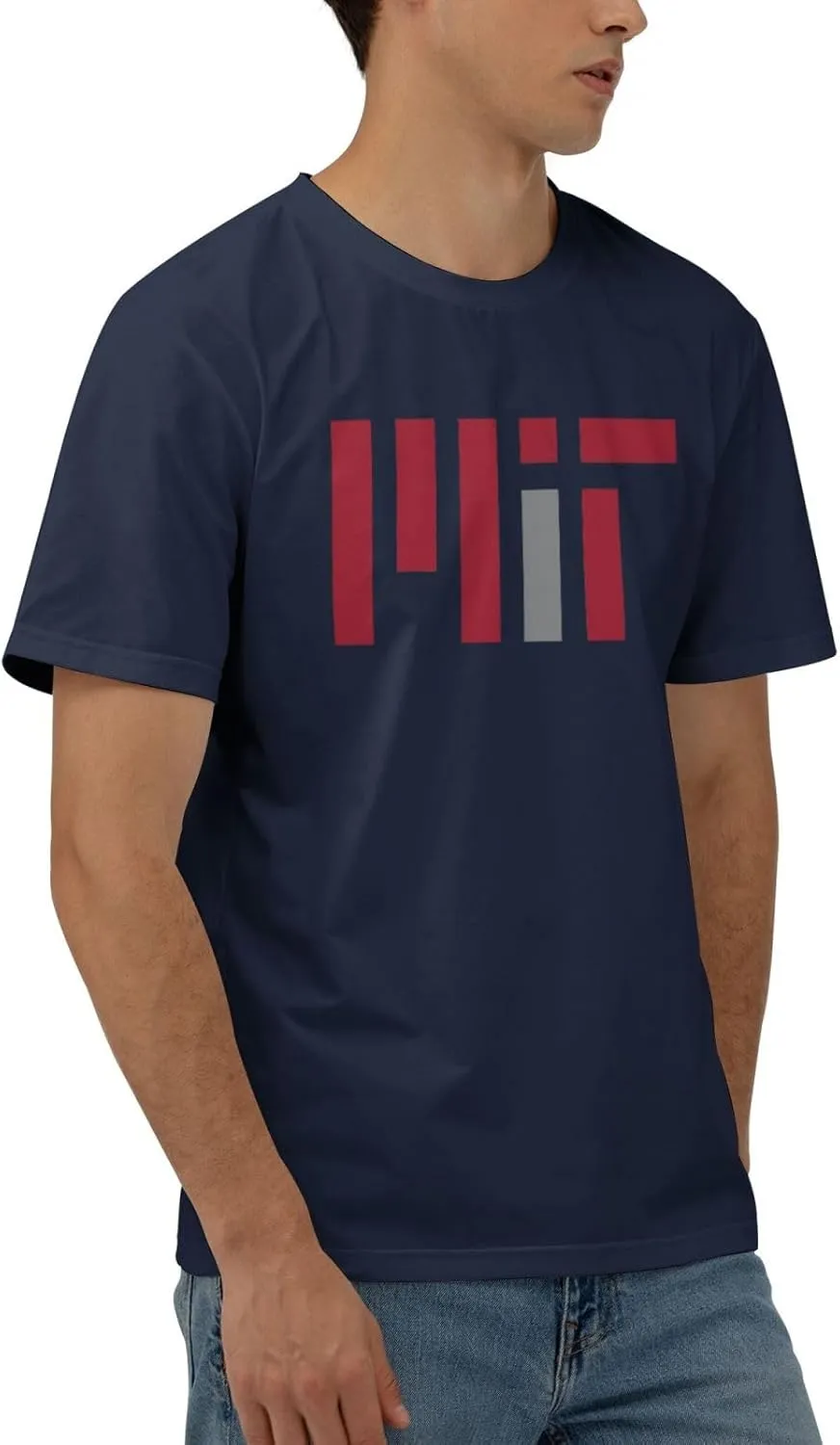 Massachusetts Institute of Technology Logo T-Shirt Men's Classic Basic Homecoming Basic Spring Short Sleeve Tops-
