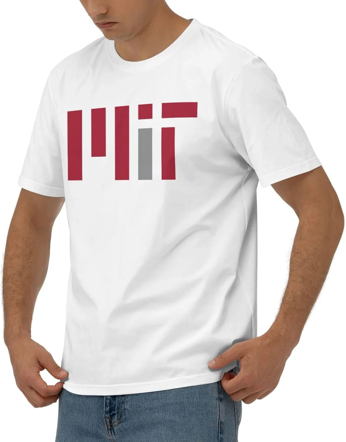 Massachusetts Institute of Technology Logo T-Shirt Men's Classic Basic Homecoming Basic Spring Short Sleeve Tops-