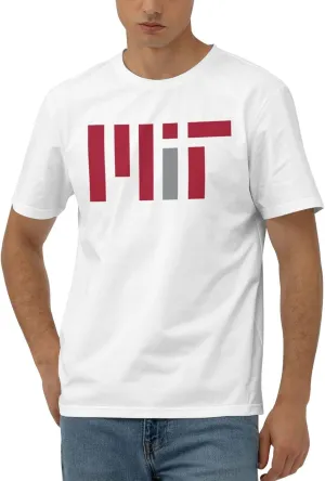 Massachusetts Institute of Technology Logo T-Shirt Men's Classic Basic Homecoming Basic Spring Short Sleeve Tops-