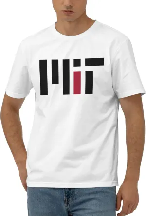 Massachusetts Institute of Technology Logo T-Shirt Men's Classic Basic Homecoming Basic Spring Short Sleeve Tops-
