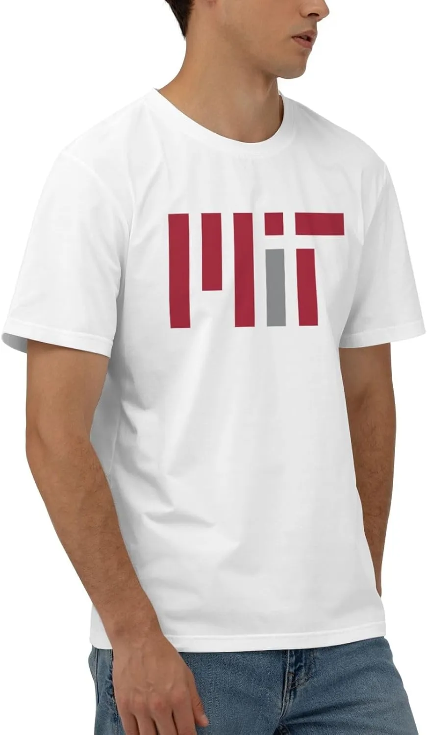 Massachusetts Institute of Technology Logo T-Shirt Men's Classic Basic Homecoming Basic Spring Short Sleeve Tops-