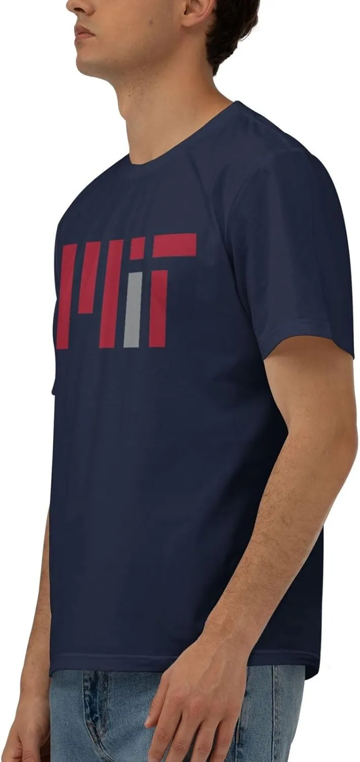 Massachusetts Institute of Technology Logo T-Shirt Men's Classic Basic Homecoming Basic Spring Short Sleeve Tops-
