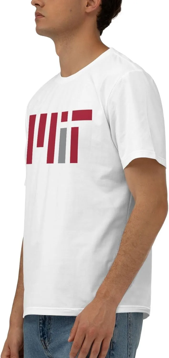 Massachusetts Institute of Technology Logo T-Shirt Men's Classic Basic Homecoming Basic Spring Short Sleeve Tops-