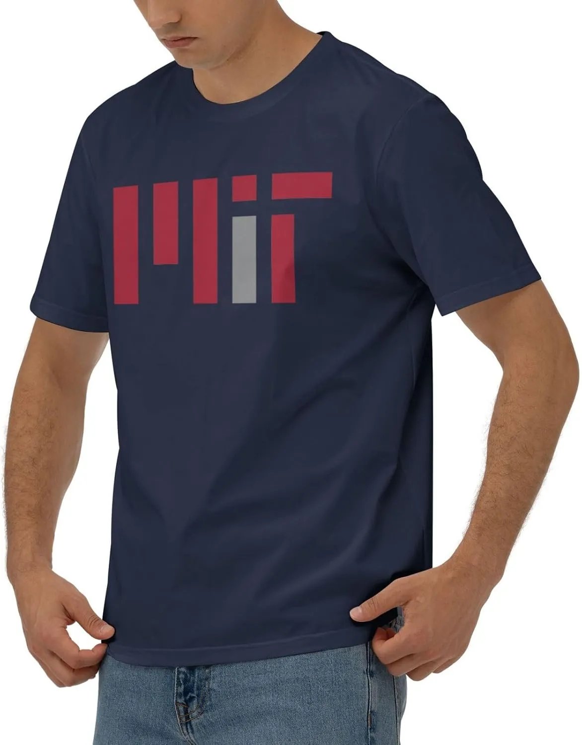 Massachusetts Institute of Technology Logo T-Shirt Men's Classic Basic Homecoming Basic Spring Short Sleeve Tops-