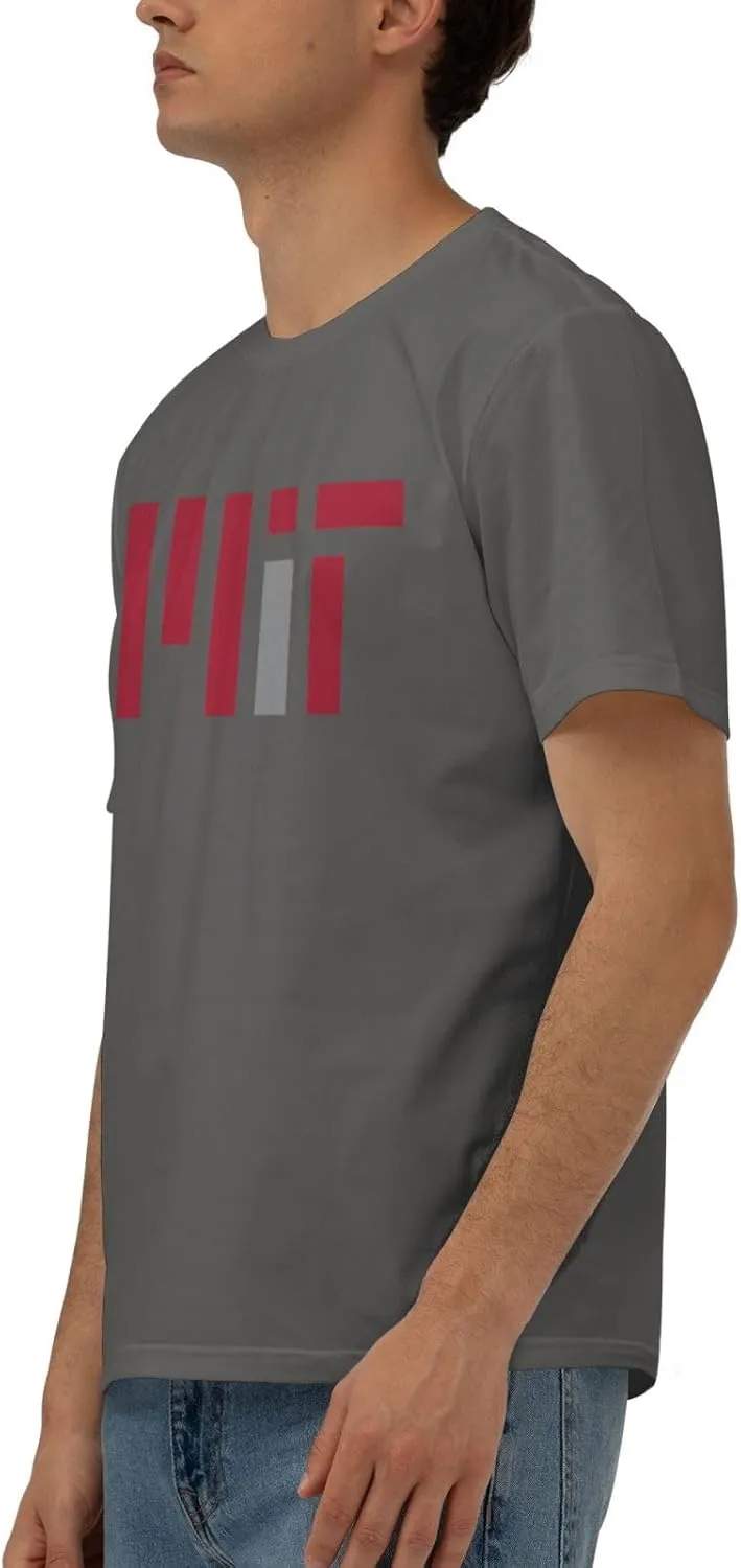 Massachusetts Institute of Technology Logo T-Shirt Men's Classic Basic Homecoming Basic Spring Short Sleeve Tops-