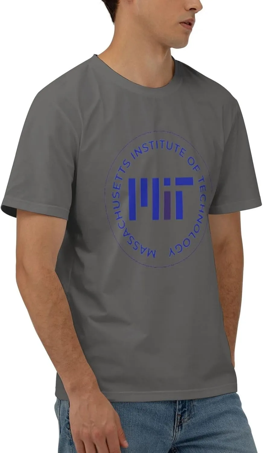 Massachusetts Institute of Technology T-Shirt Men's Classic Basic Homecoming Basic Spring Short Sleeve Tops-