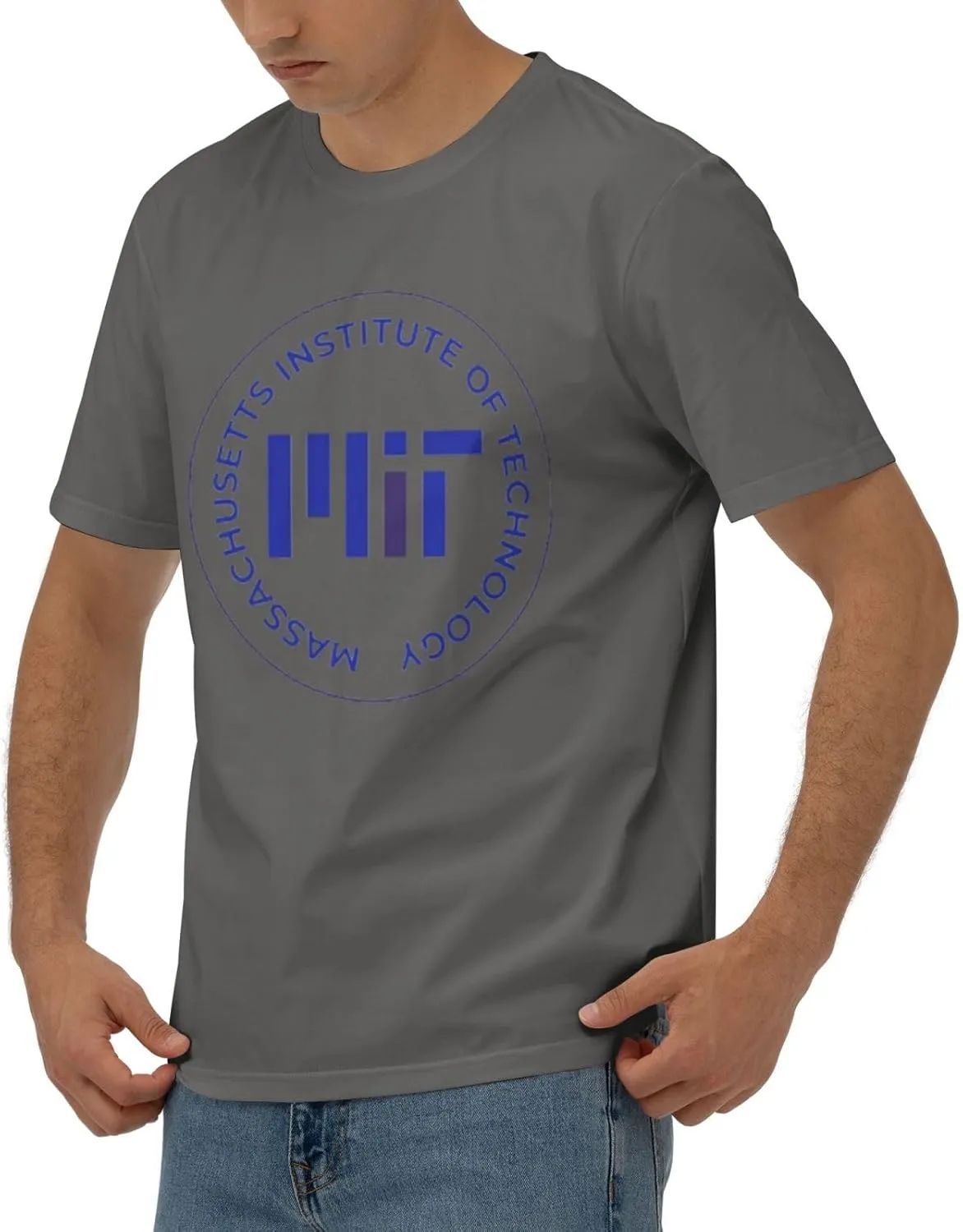 Massachusetts Institute of Technology T-Shirt Men's Classic Basic Homecoming Basic Spring Short Sleeve Tops-