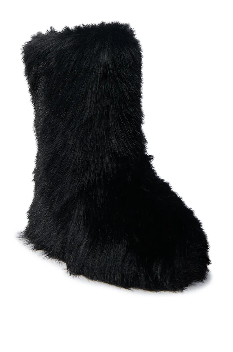 MELANIE BLACK FURRY BOOTIE