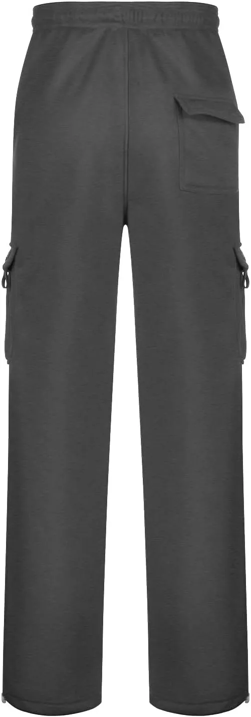 Men Cargo Combat Work Pant Gym Running Jogger Plain Stretch Sweat Pants Loose Linen Track Lounge Pants