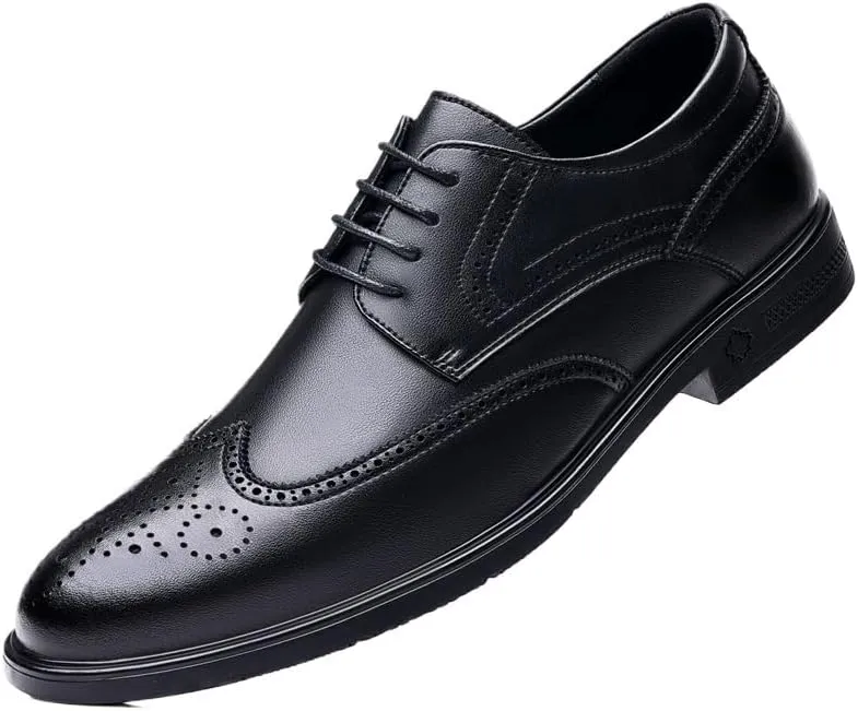 Men Casual Derby Shoes Mens Formal Business Classic Lace Up Wingtip Brogue Oxford Shoes