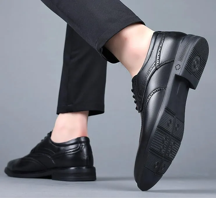 Men Casual Derby Shoes Mens Formal Business Classic Lace Up Wingtip Brogue Oxford Shoes