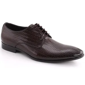 Men “KAEL” Lace-Up Glossy Woven Textured Formal Shoes