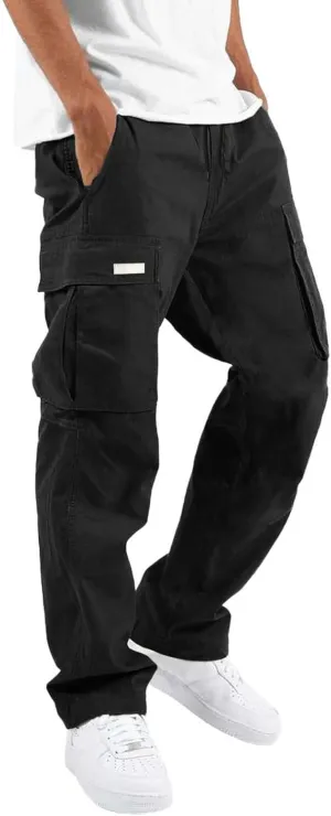 Men Pants Casual Fashion Jogger Active Wear Sweatpants Straight Leg Cargo Combat Pant