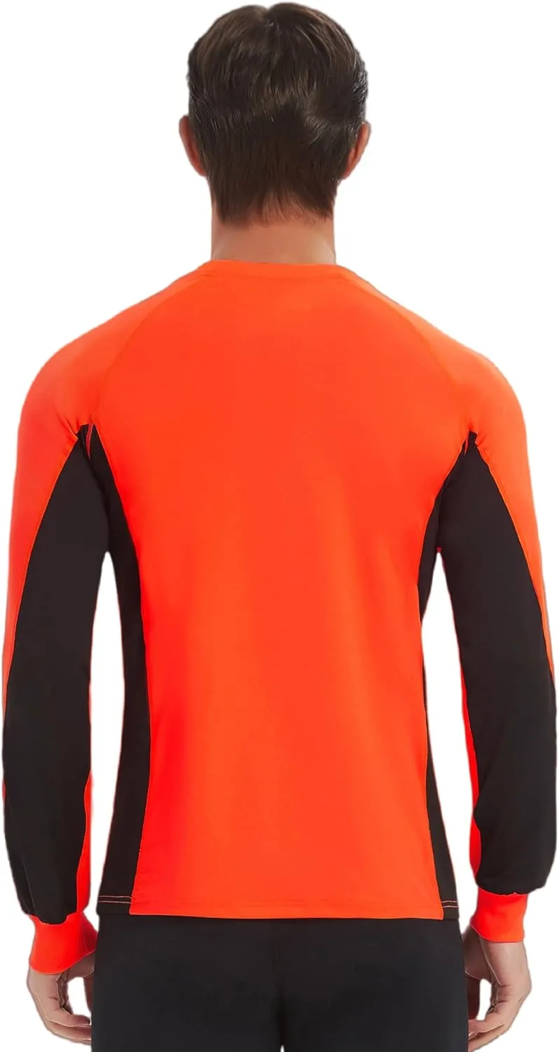 Men's 2-Tone Side Blocked Long Sleeve Crew Neck Slim Fit Active Stretch Shirt